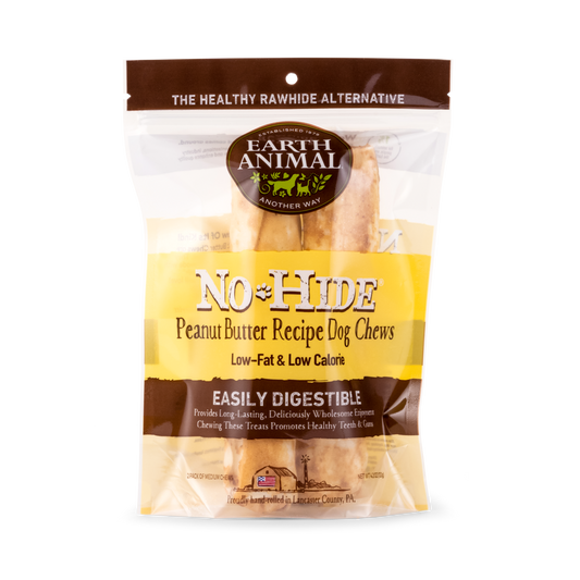 Earth Animal No-Hide Rolls Peanut Butter Recipe Medium Dog Chews