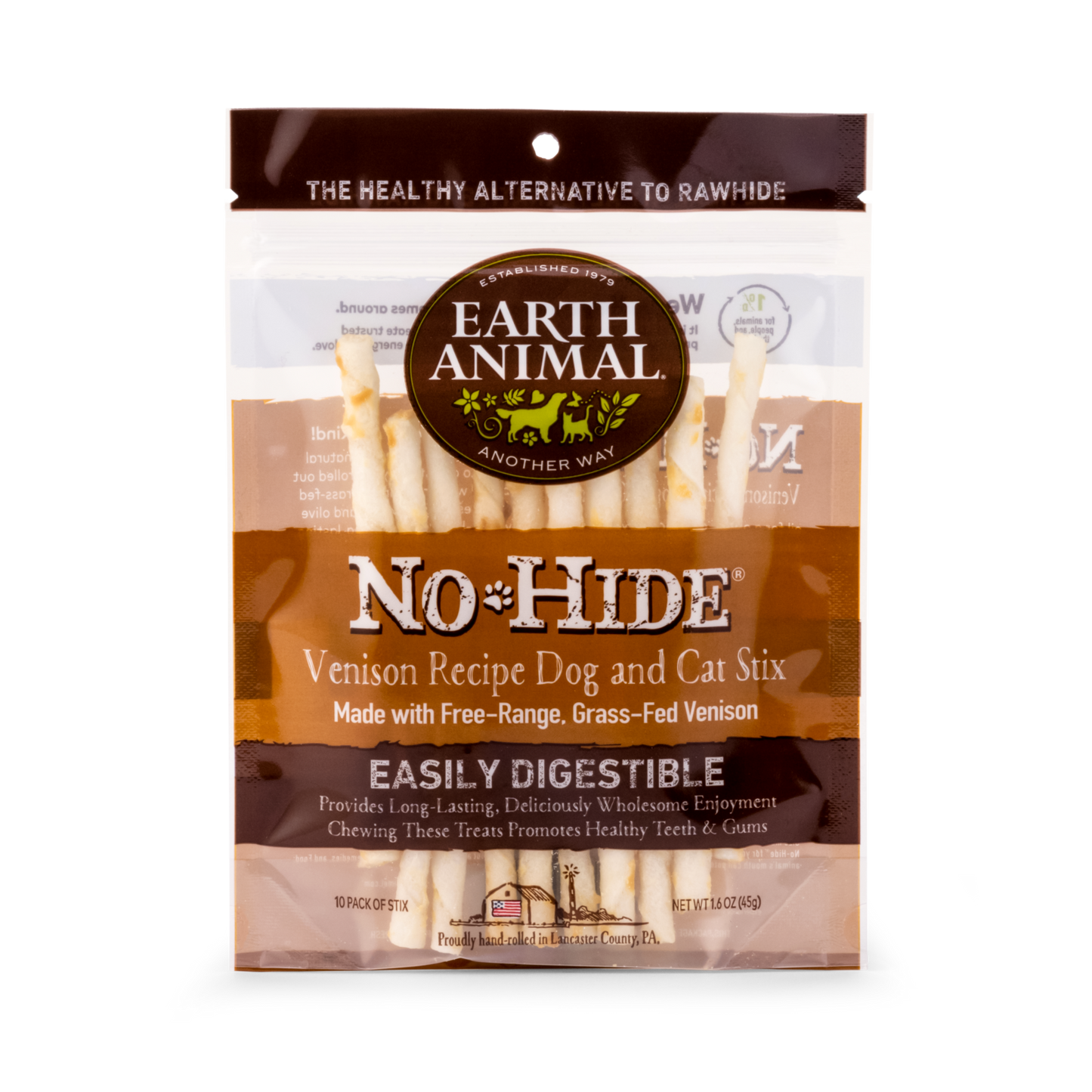 Earth Animal No-Hide Stix Venison Recipe Dog & Cat Chews