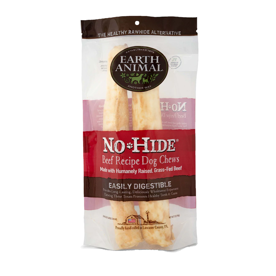 Earth Animal No-Hide Rolls Beef Recipe Large Dog Chews