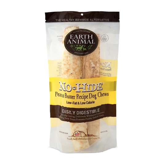 Earth Animal No-Hide Rolls Peanut Butter Recipe Large Dog Chews