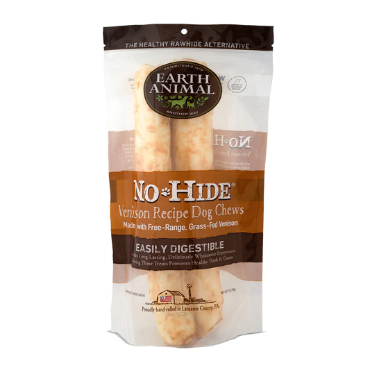 Earth Animal No-Hide Rolls Venison Recipe Large Dog Chews