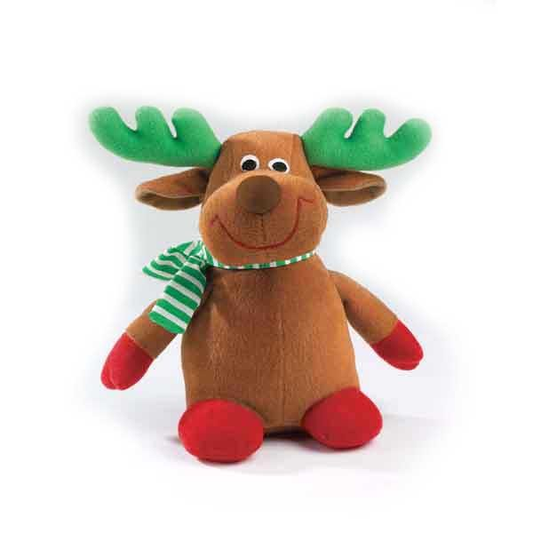 Zanies Holiday Tartan Friends Reindeer Dog Toy