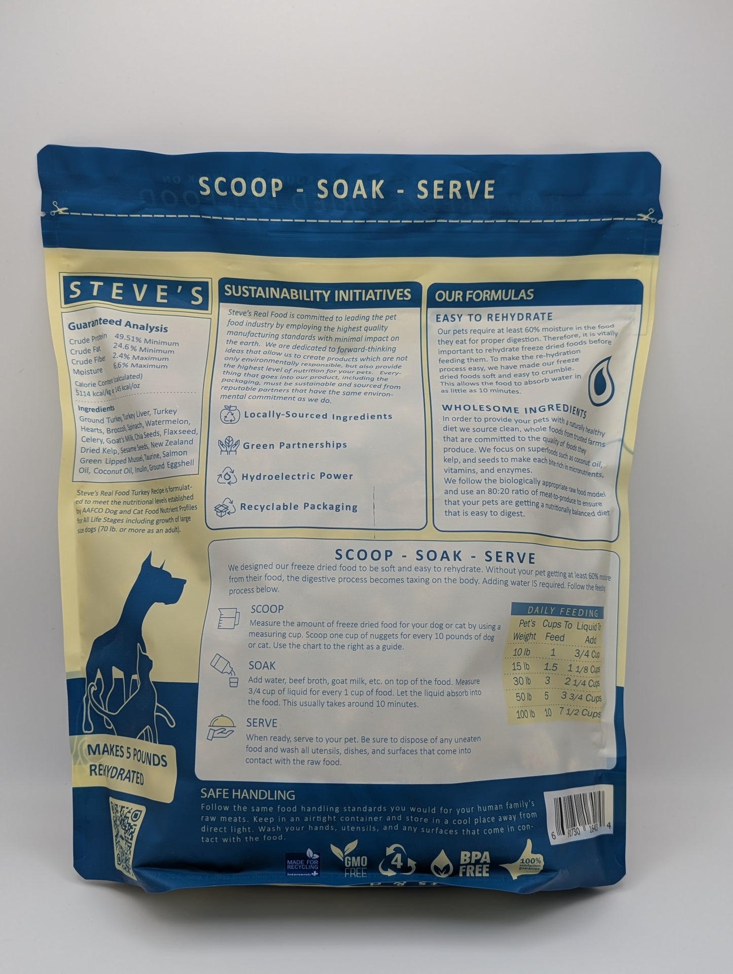 Steve's FREEZE-DRIED TURKEY Nuggets Dog & Cat 20 oz