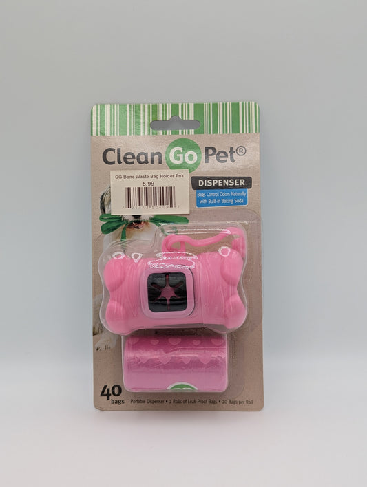 Clean Go Pet Bone Waste Bag Holder Pink