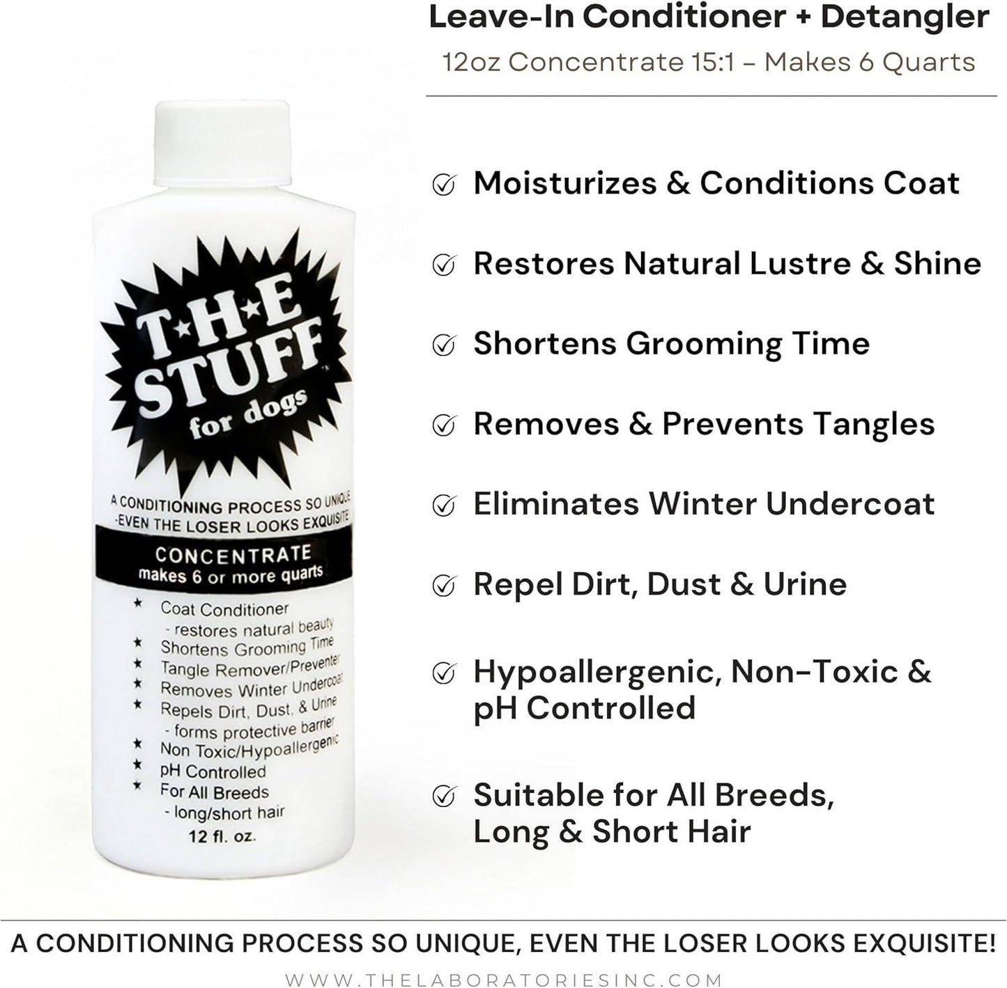 The Stuff Leave-in Dog Conditioner and Detangler Spray (Concentrate)