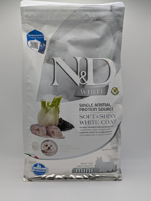 Farmina SOFT & SHINY WHITE COAT ADULT Kibble 4.4lb Single Bag