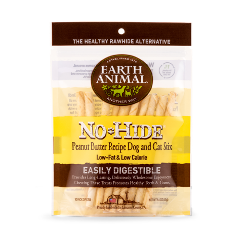 Earth Animal No-Hide Stix Peanut Butter Recipe Dog & Cat Chews