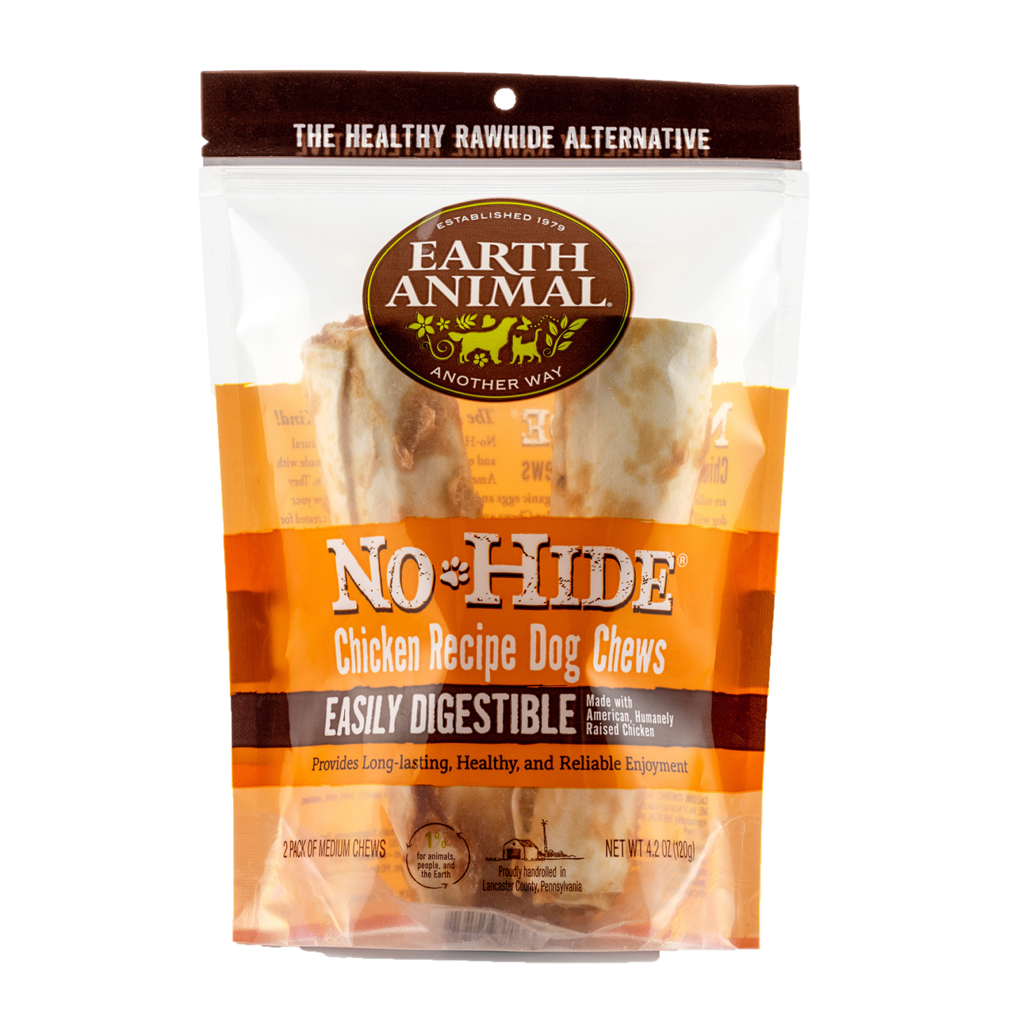 Earth Animal No-Hide Rolls Chicken Recipe Medium Dog Chews