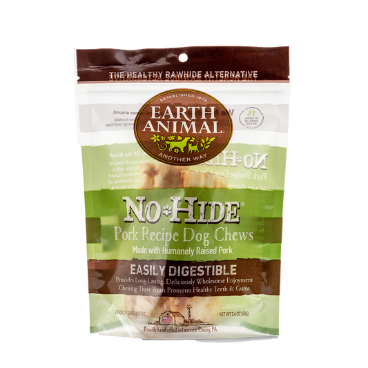 Earth Animal No-Hide Rolls Pork Recipe Small Dog Chews