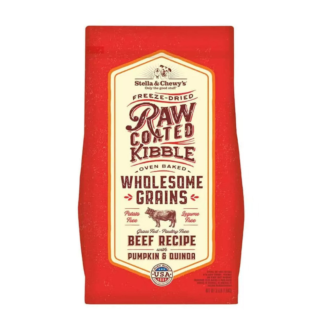 Stella & Chewy's Raw Coated Kibble Wholesome Grains Beef Recipe Dry Dog Food
