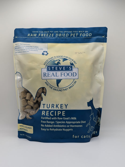 Steve's FREEZE-DRIED TURKEY Nuggets Dog & Cat 20 oz