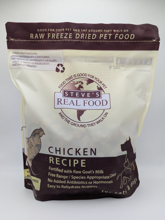 Steve's FREEZE-DRIED CHICKEN Nuggets Dog & Cat 20 oz